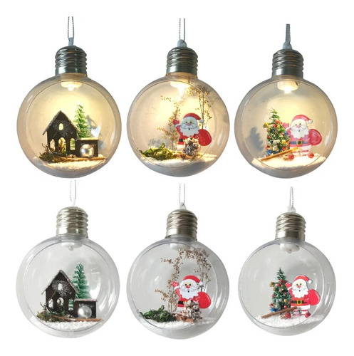 Bolinha De Natal C/ Luz Led Branca Para Árvore Decoração 2pç Cor Branco