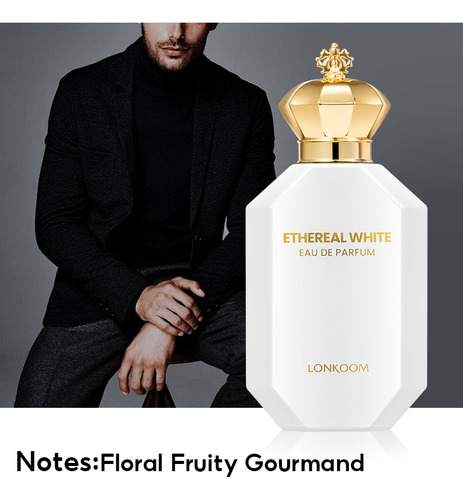 Perfume Gourmet para Mujer EDP de Larga Duración Frutas Tropicales Vainilla Dulce Aromas Seductores y Sexys Lonkoom Ethereal White Eau De Parfum