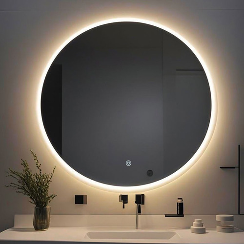 Espejo Luz Led Touch De Pared Tocador Baño Tricolor 60*60cm