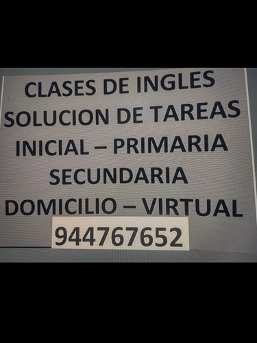 Tareas, Exámenes Y Clases De Inglés 