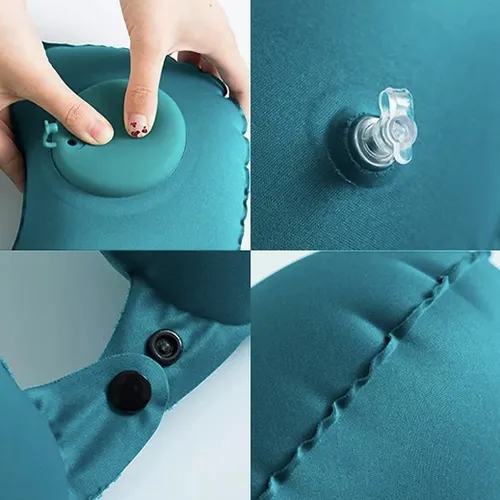 Almohada Inflable De Viaje Automatica Cuello Cojin Cervical