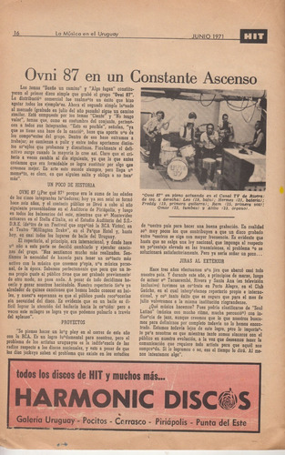 1971 Rock Nacional Notas Ovni 87 Sexteto Sky Point Hit NÂș 13 (Usado)