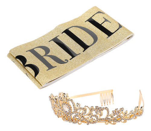 Kit De Faixa De Noiva Princess Crown Para Mulheres Black Bri