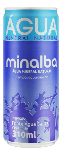 Água mineral Minalba  sem gás   lata  310 mL  