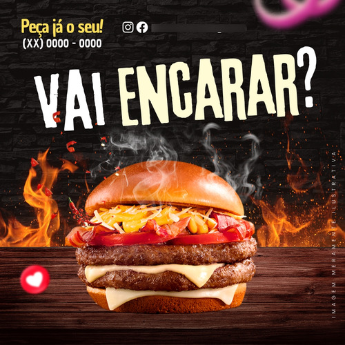 Templates Editáveis Canva Hamburgueria