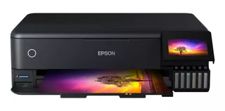 Impressora a cor multifuncional Epson EcoTank L8180 com wifi preta 110V