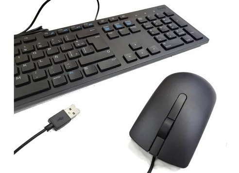 Imagen 2 de 4 de Combo Teclado Y Mouse Dell Km300c-ltn Usb Español Negro Pc