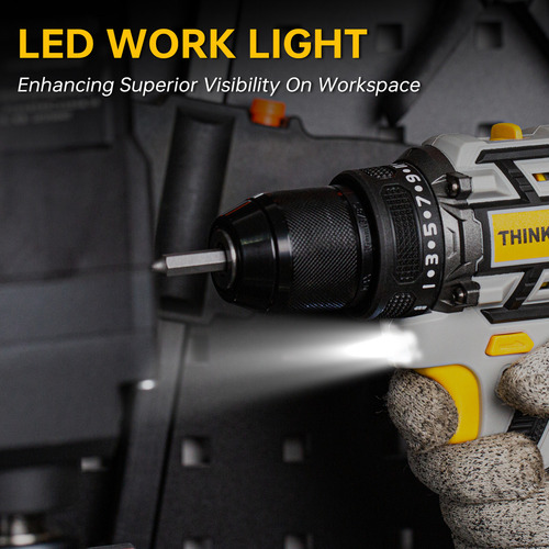 Kit Thinkwork W6211 Taladro Inalámbrico Desatornillardor Electrico 20v 3/8 Color Negro
