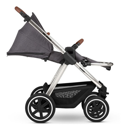 Carrinho De Bebê Abc Design Samba Asphalt Cor Cinza Cor do chassi Prata