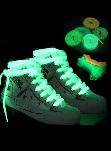 Trenza Luminosa Cordones Brillan Oscuridad Zapato Neon Led