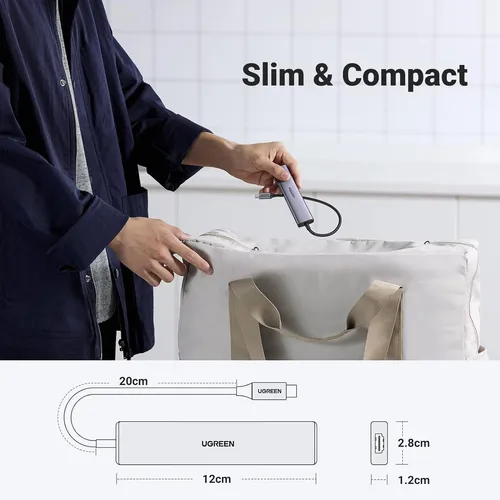 Adaptador Usb-c Ugreen, Hdmi 4k, 5 Puertos, 3 Puertos Usb-a