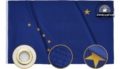 Bandera De Alaska De 3 X 5 Pulgadas, Banderas Resistentes Pa