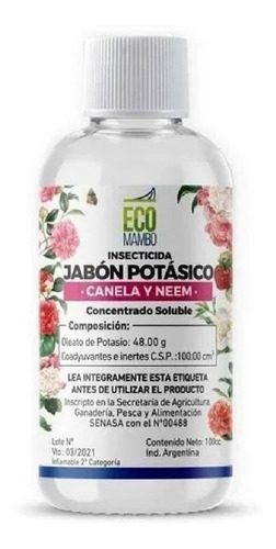 Jabón Potásico Con Neem Y Canela X 100 Cc / Ecomambo