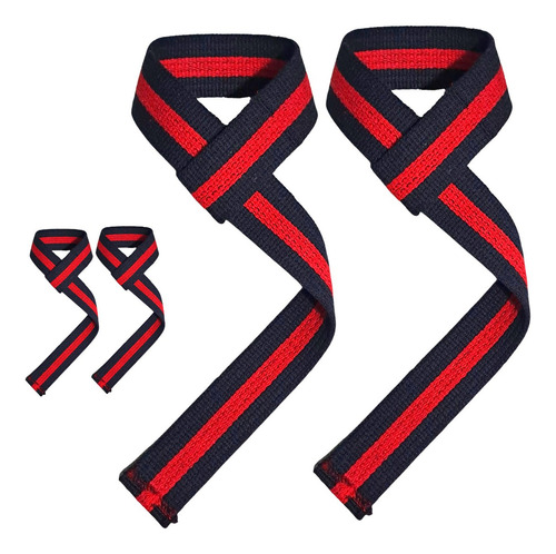 2 Straps Academia Profissional 100% Algodão Mais Resultado Cor Tala Strap Preto/vermelho