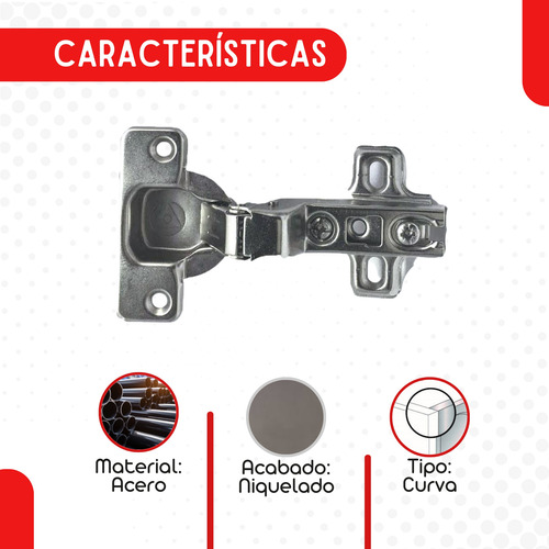 Par De Bisagra Bidimensional Curva Cierre Lento 35mm