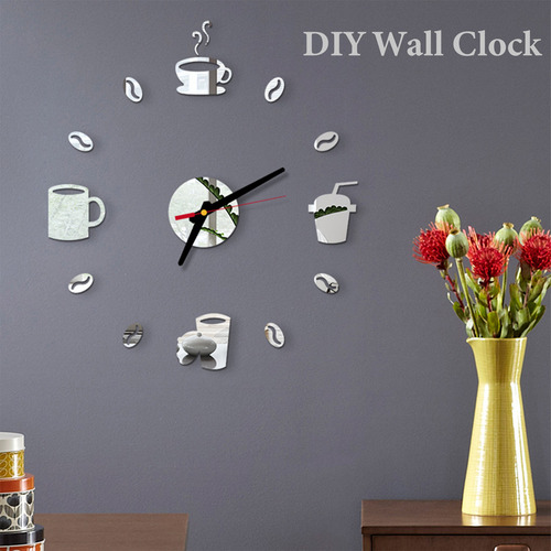 Reloj De Pared Sin Marco Con Pegatinas Para El Hogar, Cocina