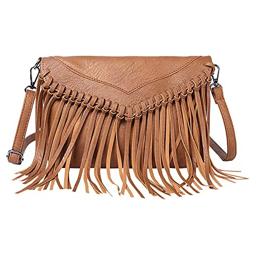 Mujer Tassel Bolsa De Hombro Pu Piel Fracción Bolsa Kvb3t