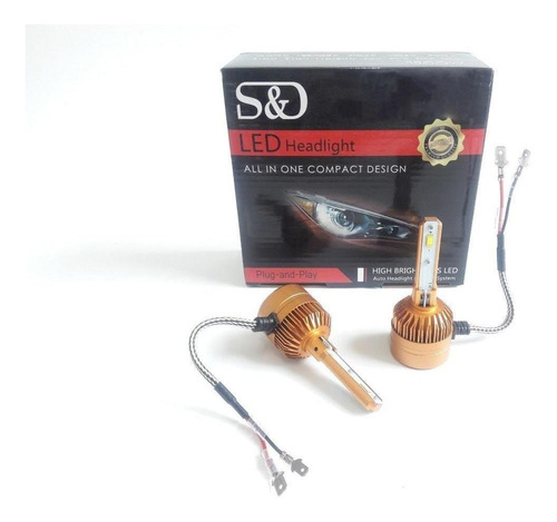 S&d Kit 2 Focos Hyper Leds H1 Chip Phillips 8000 Lm 6000k