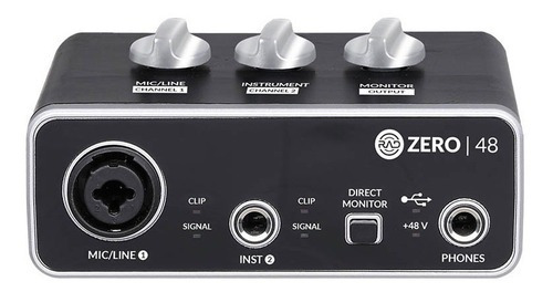 Interface Usb 2x2 Entrada Mic Linha Phantom Power Zero 48 Cor Preto 110V/220V