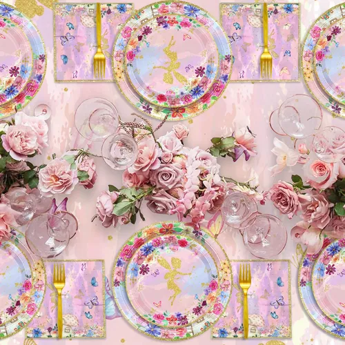 Decoraciones De Fiesta De Hadas, Platos De Papel De Hadas F.