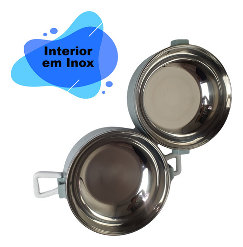 Marmita Hermética Dupla Redonda 1,4 Litros Fit Inox Térmica