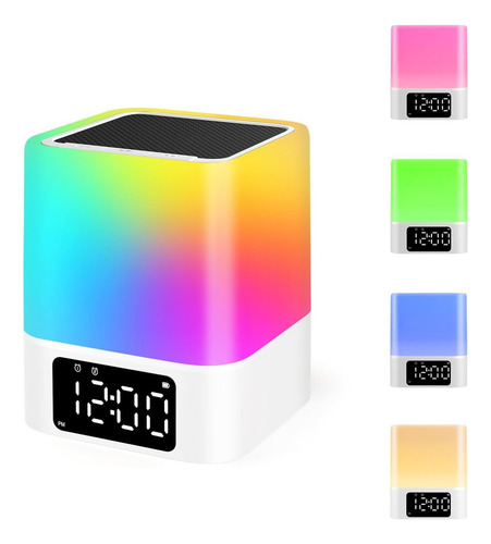 Altavoz Bluetooth Inalámbrico Con Luz Y Reloj Despertador