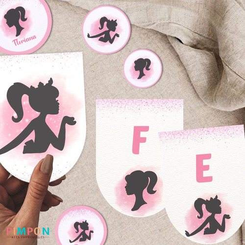 Kit Imprimible Silueta Barbie - Personalizado