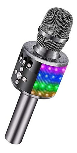 Micrófono De Karaoke Inalámbrico Bluetooth Bonaok Con Luces