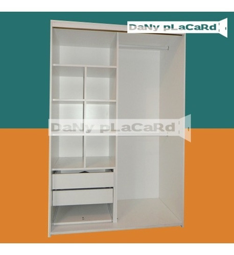 Placard 1,20mts 2 Cajones 1 Bandeja 2 Puertas Blanco