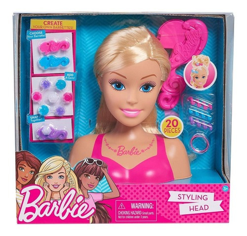 Cabeça De Boneca Barbie Para Pentear Loira Presente Top