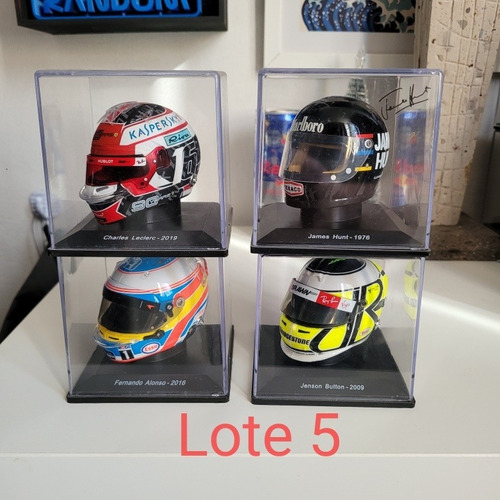 Cascos 1:5 Spark Panini Lote 5 (leclerc 90 Años, Hunt, Alons