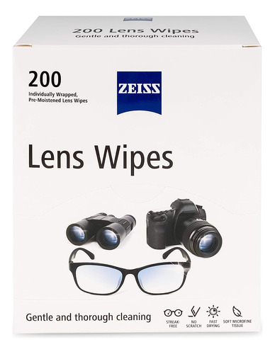 Zeiss Limpia Lentes Toallitas Prehumedecidas 200 Unidades