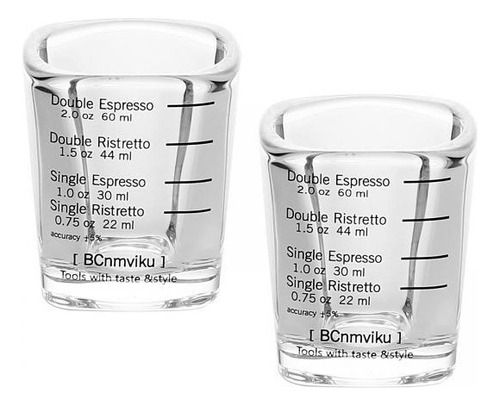 Ba 2 Vasos De Chupito Espresso Vasos De Medición Líquidos De