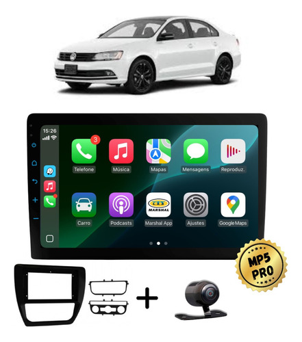 Kit Multimidia Mp5 Pro+ 9'' Vw Jetta 2012/2018