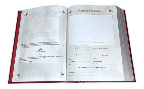 Imagen 2 de 6 de Biblia Familiar De Lujo Letra Gigante Diccionario Roja Rvr60