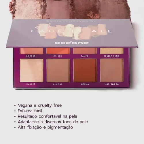 Paleta Multifuncional Face It All Purple 25,6g Océane Tons Variad...