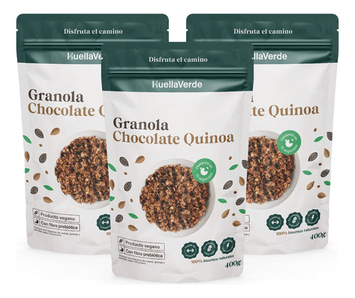 Pack 03 Granolas Sabor Chocolate Quinoa Huella Verde