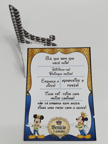 24 Plaquinhas De Agradecimento Mickey Realeza