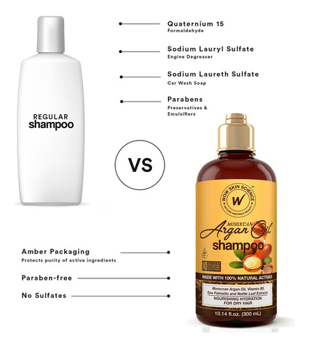 Wow Skin Science Moroccan Argan Oil Shampoo - Sulfate Free S