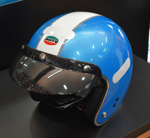 Capacete Aberto Bieffe B45 Origine Azul Perolizado Custom Tamanho do capacete 56
