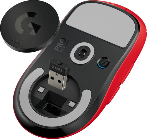 Imagen 5 de 7 de Mouse Gamer Logitech Pro X Superlight Inalambrico Rojo