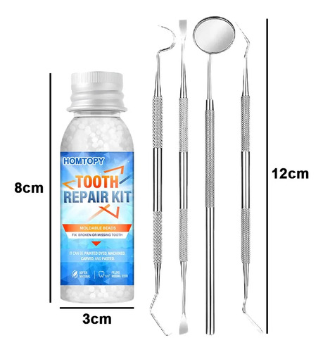 Set Dientes Postizos Temporal Falsos Reparación Dental