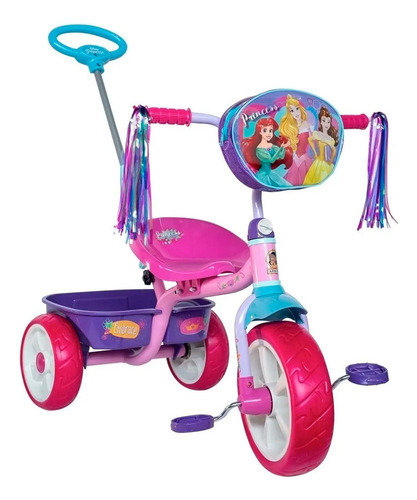 Triciclo Apache Para Niña Princesas Disney Barra Empuje