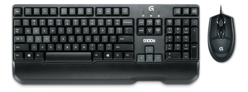 Combo Teclado Mouse Logitech G100 Gaming 2500 Dpi Usb Ps/2 Color del mouse Negro Color del teclado Negro