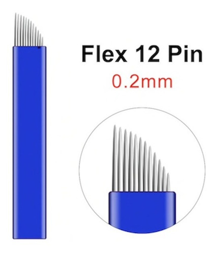 10 Agujas 12 Flex Para Microblanding Sesgada