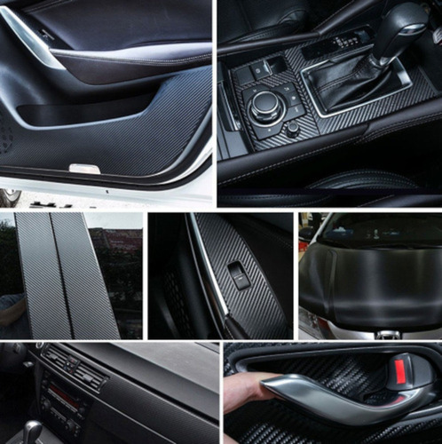 Cm- Vinil Wrap Automotriz Fibra De Carbono Texturizado 30cm