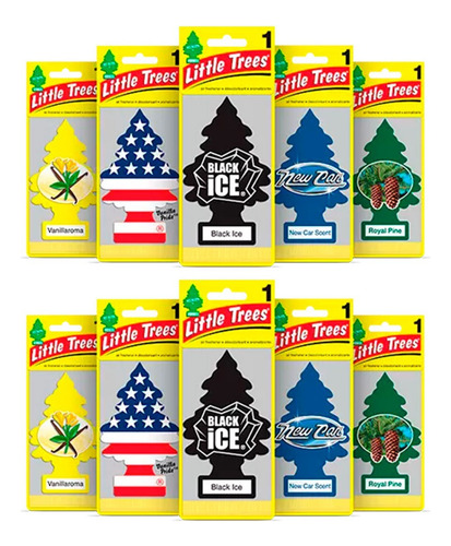 Imagem 2 de 7 de Kit 10 Odorizador Automotivo Little Trees Aromatizante Eua