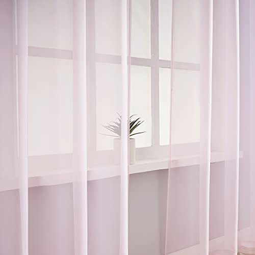 Sitown - Cortinas Semitransparentes De Color Rosa Bebé De 8
