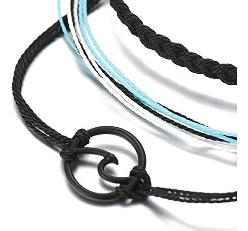 Huasai Juego De 4 Pulseras Vsco Wave Surfer Mountain Girasol