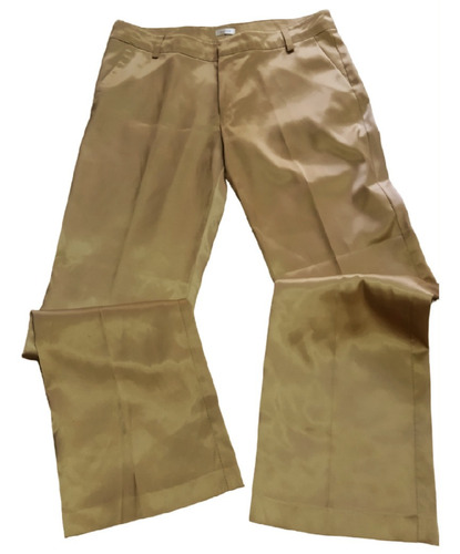 Pantalón En Raso Dorado Champagne Nuevo Zhor Talla 40.